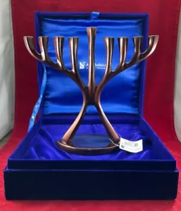 ALEF JUDAICA Menorah/ Modern Menorah (bronze Colored) w/case - Picture 1 of 5