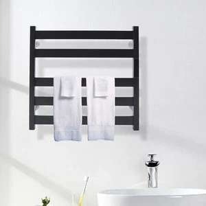 5-Bar Elektrisch Beheizter Handtuchhalter Edelstahl Minimalismus Handtuchwärmer mit Timer - Bild 1 von 16