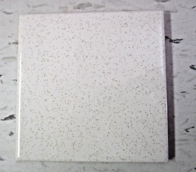 1 Wall Tile Ft Florida USA Ceramic 4-3/8" Gloss Brown Speckled on Off White 1970 - Image 1 of 4