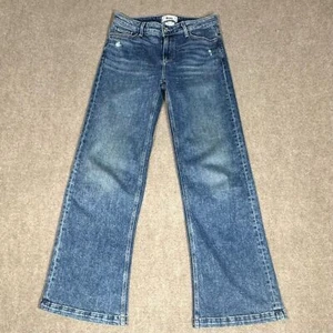 Pantalones de mezclilla Paige para mujer talla 28” tiro medio corte bota elástico informal festival desgastado - Imagen 1 de 10