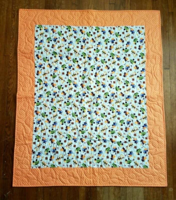 NEW~Construction-Dump Trucks-Boys Flannel Baby/Crib size 41x50-Nursery Toddler - Image 1 of 4