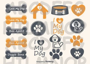 16 ADESIVI AUTO MOTO TUNING I LOVE MY DOG CANE OSSO CUCCIA STICKERS IMPERMEABILI - Picture 1 of 1