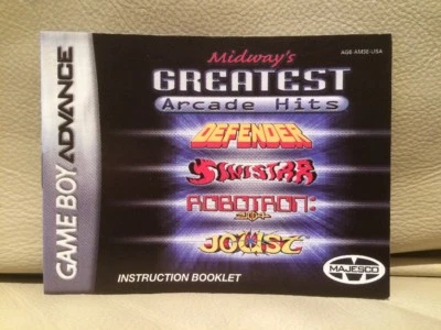 Midway’s Greatest Arcade Hits - Nintendo Game Boy Advance Instruction Booklet - Image 1 of 2