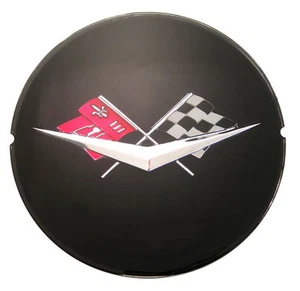 1959 59 1960 Chevy Impala Belair Biscayne Hub Cap Spinner Emblem Black El Camino - Picture 1 of 3