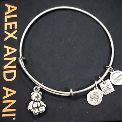 Alex and Ani Little Brown Bear Charm Bracelet - Image 1 of 4
