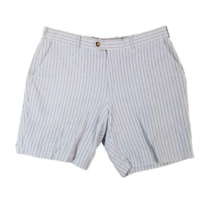 Peter Millar shorts men's 38x8 seersucker cotton blue stripe preppy retro luxury - Picture 1 of 15