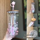 Starbucks Tumbler Pink Sakura Double Glass Straw Cup 591 ml+ Cherry Blossom Plug
