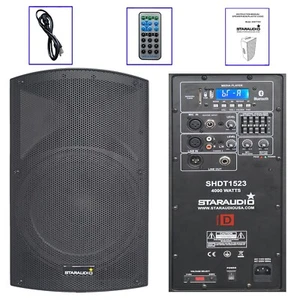 15" Powered 4000W  Peak Power PA Speaker  with TWS Bluetooth USB Audio Speaker - Picture 1 of 23