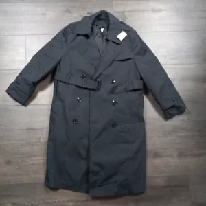 ABRIGO DE EDICIÓN MILITAR DEL EJÉRCITO DE ESTADOS UNIDOS TODO CLIMA TRINCH NEGRO Abrigo Para mujer Talla 12S Nuevo - Imagen 1 de 6