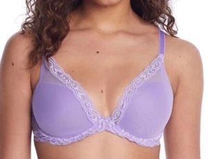 NUEVO SUJETADOR NATORI 730023 PLUMAS CONTORNO LILA FRANCÉS TALLA 30D - Imagen 1 de 4