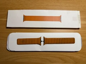 Apple Lederarmband mit Endstück - Goldbraun, Größe S/M 45mm OVP - Photo 1/4