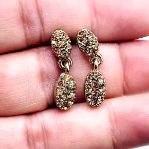 Pendientes colgantes de topacio de color topacio tono dorado perforados de 1 - Imagen 1 de 5