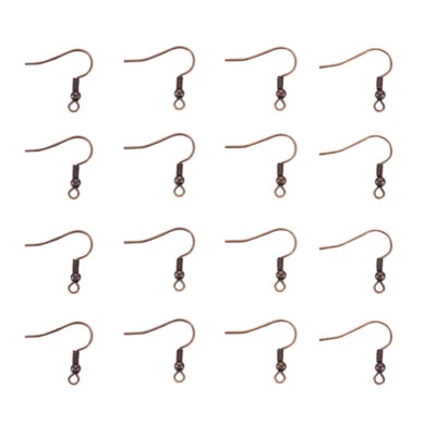 50 Pcs 0.8mm Nickel Free Earring Jewelry Findings Red Copper Iron Earring Hooks - Image 1 of 4