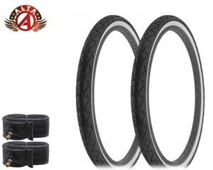 2 ALTA BICYCLE CRUISER TIRES 26 x 1.95 WHITE WALL CITY CAVALIER SLICK W/Tubes. - Picture 1 of 2