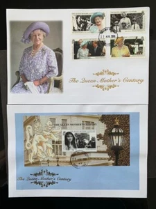 SOUTH GEORGIA & STH SANDWICH ISL 1999 QUEEN MOTHER 4v & M/S FIRST DAY COVERS x 2 - Picture 1 of 1