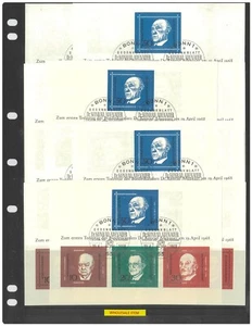 Germany West 1968 Konrad Adenauer Anniversary 10 Mini Sheets Scott 982 CTO 29-5 - Picture 1 of 1