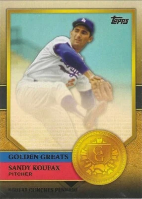 2012 Topps Baseball - Golden Greats - #GG48 - SANDY KOUFAX - Los Angeles Dodgers - Image 1 of 2