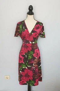 Women's KING LOUIE brown/red dress dresses short sleeve size S - Picture 1 of 8