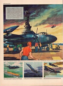 Printanzeige United Aircraft 1853 AJ Savage Flugzeug 2-seitig 2 Stück je 10,5"x13,5" - Bild 1 von 2