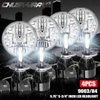 4pc 5.75 5 3/4 Round LED Headlight Hi Lo Signal For Buick GMC Chevy Pickup NEW Peugeot 604