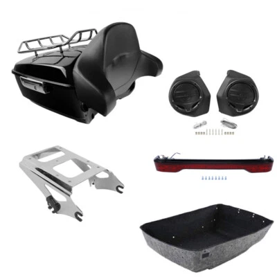 Altavoces portaequipajes con respaldo King aptos para Harley Touring Street Glide 09-13 Foto 1 de 4