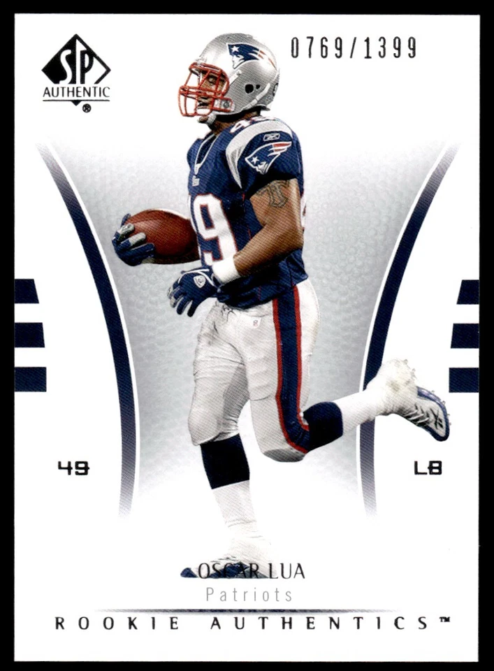 2007 SP Authentic Oscar Lua Rookie 0769/1399 New England Patriots #144 R123 - Image 1 of 2