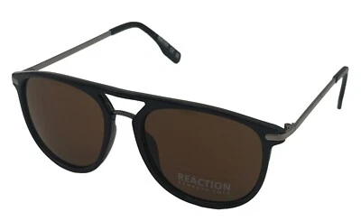 Gafas de sol Kenneth Cole Reaction negras de plástico para hombre aviador, lentes marrones KC1435 1E Foto 1 de 4