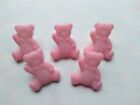 5 pink teddy bear shank buttons 15mm crafting, scrapbooking, dressmaking, baby