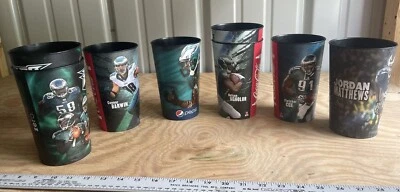 8 jugadores del equipo Philadelphia Eagles Coca Cola Pepsi 32 oz. Copas de estadio reutilizables Foto 1 de 4