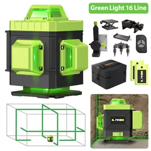 4D 16-Linien Grün Laser Wasserwaage Set 360° Auto Wasserwaage Kreuz Messwerkzeug Set USA - Bild 1 von 13