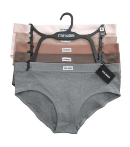 Steve Madden Women’s XL Panties 5 Pack  Seamless Hipster Panties NEW- Solid - Picture 1 of 4