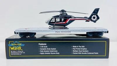 Weaver Press Enterprise 50' Flat Car w/ Helicopter 3-Rail Limited Ed 106/350 New - Image 1 of 4