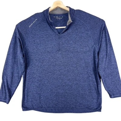 Suéter Peter Millar Para Hombres XL Azul Cuarto Cremallera Rendimiento Golf Pullover Top Foto 1 de 4