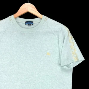 Burberry London Blue Label Check Light Green Raglan Tee Shirt Japan M - Picture 1 of 6