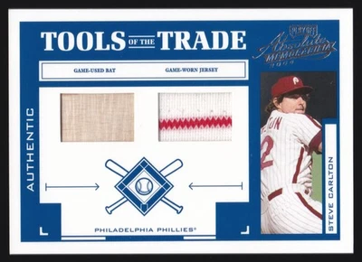 Parche de camiseta de murciélago Absolute Steve Carlton Tools of the Trade 2004 Playoff #/250 Foto 1 de 2