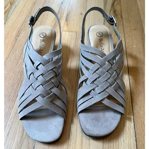 Bella Vita Seble Keilsandalette Stone Kinder Wildleder Leder Riemchen Damen 7,5 W - Bild 1 von 9
