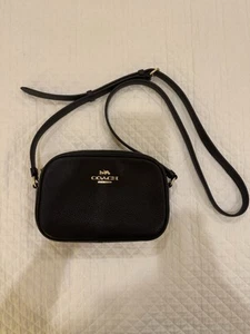 COACH Bag Shoulder Bag Crossbody Black Pebbles Leather EUC - Picture 1 of 6