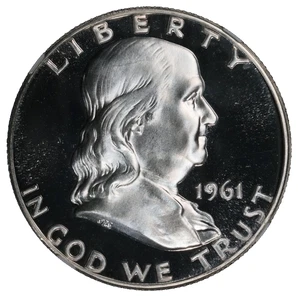 1961 Franklin Silver Half Dollar NGC PF 68 Star PR Deep Mirror Frosty - Picture 1 of 6
