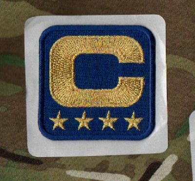 2025 Season Indianapolis CAPTAIN Blue FOUR 4-⭐-Star Stick-on COLTS Gold C-PATCH - Image 1 of 4