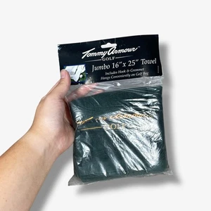 Tommy Armour Golf Jumbo 16x25 Towel New Hook Grommet Green Embroidered - Picture 1 of 2