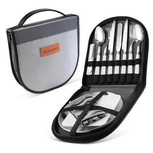 Camping Silverware Kit Cutlery Organizer Utensil Picnic Set - 12 Piece Mess K... - Picture 1 of 8