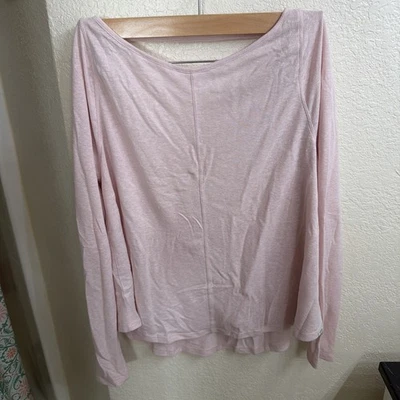 prAna Women’s Pink New Moon Long Sleeve Size Small Open Back Knit Top - Image 1 of 4