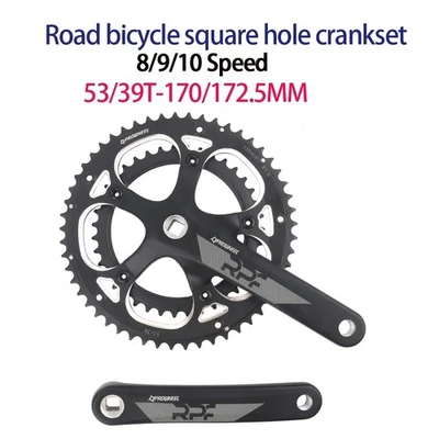 Juego de bielas de orificio cuadrado para bicicleta de carretera 53/39T 170/172,5 mm brazos de bielas plegables para bicicleta Foto 1 de 4