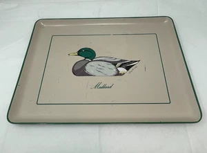 VINTAGE GEORGE'S BRIARD MALLARD DUCK DECOY EGGSHELL SERVING TRAY - Picture 1 of 7