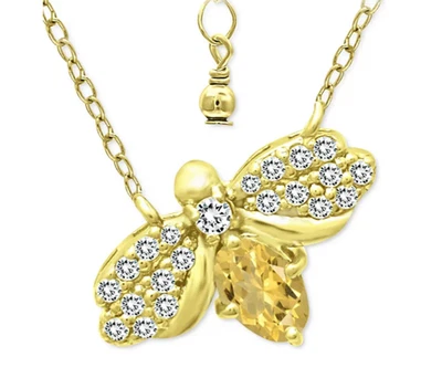 Collar colgante Giani Bernini circonita cúbica abeja enchapado en oro de 18 k de ley Foto 1 de 3
