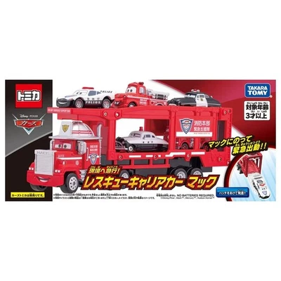 Tomica Disney Pixar Rescate Carrier Car Mack Bomberos Camión Juego Foto 1 de 4