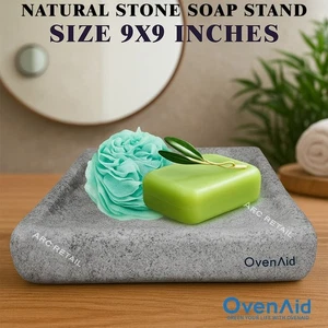 Handmade Natural Stone Soap Stand 9x9 – Heavy and Non-Drain Slab - Picture 1 of 8