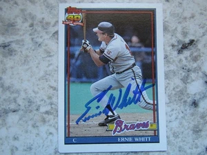 Braves Ernie Whitt Signed Autographed 1991 Topps Nr.Mint - Picture 1 of 1