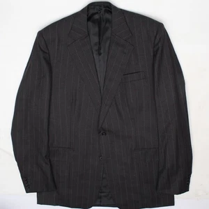 Kilgour French Stanbury Bespoke Suit Mens 44XL 38x36 Dark Gray Dotted Pin Stripe - Picture 1 of 19