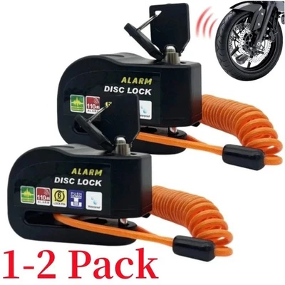 Motorcycle Bicycle Anti-theft Wheel Disc Brake Lock Security Alarm Waterproof - Image 1 of 4